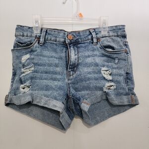 Girls size 6 distressed denim shorts